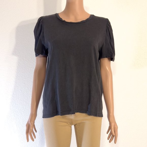 Puff Sleeve Grey Tee | ZARA Size L - Picture 1 of 11